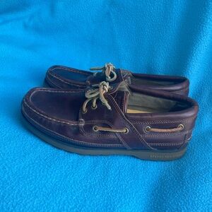 Men’s Sperry Top-Sider brown leather loafers/boat shoes size 8.5 8 1/2 GUC